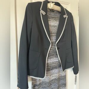 GAP Black Wool Blazer with Gray Trim, sz 2